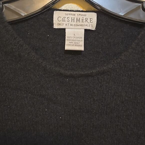 Sutton studio Bloomingales 100% Cashmere black longsleeve classic large - Picture 2 of 8